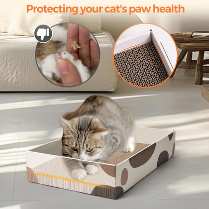 Ultimate Cat Scratcher Box - 17" x 10" with 3 Reversible Cardboard Pads for Indoor Claw Care and Furniture Protection