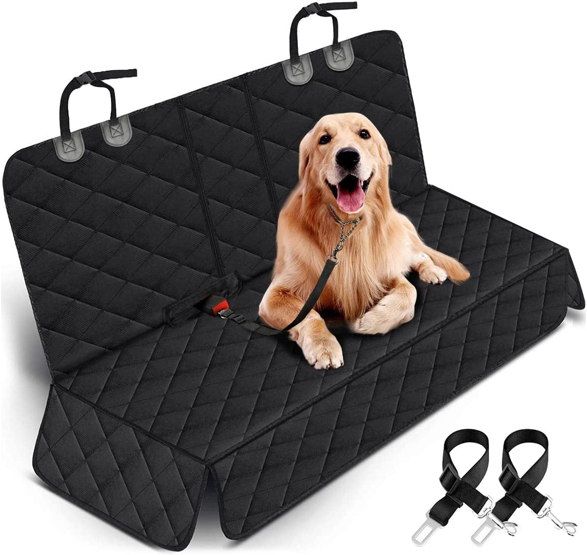 Ultimate Dog Car Seat Cover - Waterproof Rear Seat Protector for Pets & Kids | Durable, Non-Slip, and Easy to Clean - Fits Most Cars, SUVs, and Trucks (53" Width) - Black