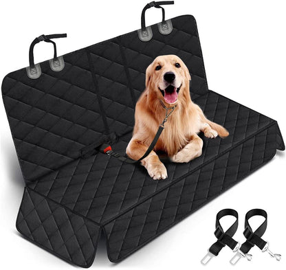 Ultimate Dog Car Seat Cover - Waterproof Rear Seat Protector for Pets & Kids | Durable, Non-Slip, and Easy to Clean - Fits Most Cars, SUVs, and Trucks (53" Width) - Black